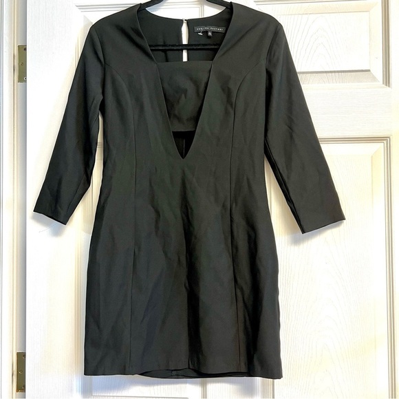 ENGLISH FACTORY Bar front cutout black dress women’s size S - Picture 1 of 9